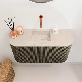 Mondiaz Joya DLux 75cm toiletmeubel ronding links/rechts shadow met wastafel faye midden zonder kraangat frappe