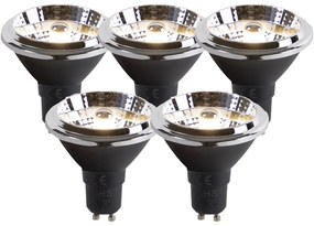 Set van 5 GU10 dim to warm LED lampen AR70 6W 2000K-3000K