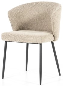 Eleonora Santos Taupe Eetstoel Boucle Met Ronde Rug