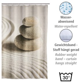 Wenko douchegordijn 180x200cm zand inclusief ringen