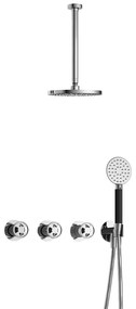 Hotbath Cobber IBSW70 Regendoucheset inbouw - 30cm plafondarm - 20cm ronde hoofddouche - 3 standen handdouche - chroom IBSW70CR13