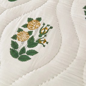 Gewatteerde kussensloop, voile katoen met blokprint, Japali