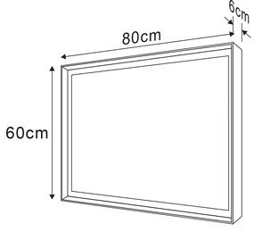 Sapho Sort LED spiegel 60x80cm mat zwart