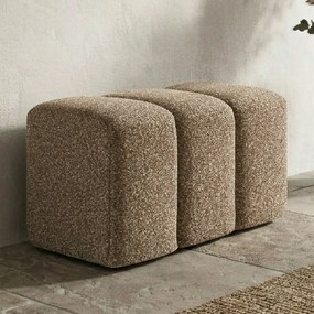 Halbankje Zachte Stof Taupe 72 Cm