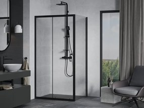 Mexen Apia schuifdouchecabine 100 x 90 cm, transparant, zwart - 840-100-090-70-00