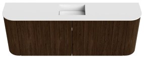 Mondiaz Joya 115cm toiletmeubel ronding links/rechts walnut met wastafel faye midden zonder kraangat talc