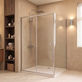 Saniclear Slide douchecabine 110x90cm met anti-kalk coating