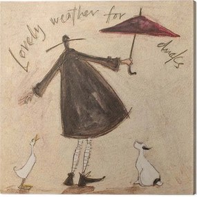 Schilderij op canvas Sam Toft - Lovely Weather for Ducks, (30 x 30 cm)