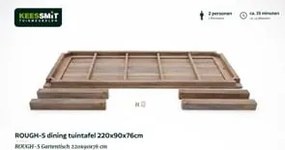 Tuin eettafel ROUGH | Rechthoekig | Tuintafel Teakhout | 300x90cm | 8 personen | Kees Smit Tuinmeubelen