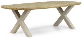 Dining Tuintafel rechthoekig 240 x 100 cm Aluminium/Teak Taupe Falcon/Cardiff