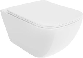 Mexen Timo wc-pot Rimless Tornado met slank, langzaam sluitend duroplast deksel, glanzend wit - 30650200T