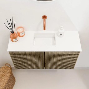 Mondiaz Joya 70cm toiletmeubel dusk met wastafel faye midden zonder kraangat talc