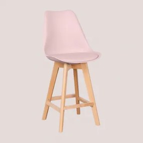 Hoge Kruk Met Kussen In Kunstleer Nordic Roze – Hazelnoot & ↑65 Cm - Sklum