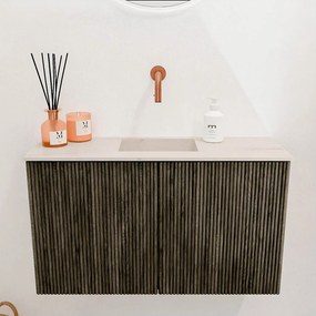 Mondiaz Joya DLux 70cm toiletmeubel shadow met wastafel faye midden zonder kraangat meli