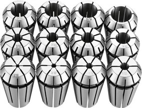 VEVOR ER16 spantangenset 12-delige set van 1/16 inch tot 13/32 inch, voor CNC-frees- en boormachines, nauwkeurigheid van 0,0008 inch, CNC-spantangen met opbergkoffer, gelegeerd staal