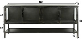 Dressoir Met Glazen Deuren - 180x40x80cm.