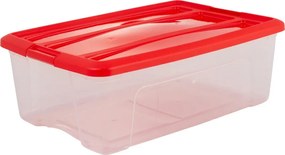 IRIS opbergbox - 30 l - Kunststof - Transparant/Rood - 2 stuks