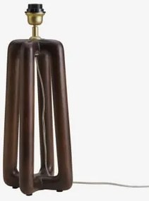 Lureva Mangohouten Tafellampvoet 40 Cm Donker Handvat Hout - Sklum