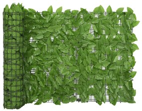 vidaXL Balkonscherm met groene bladeren 300x75 cm