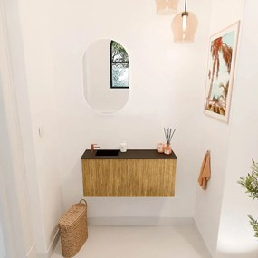 Mondiaz Joya 90cm toiletmeubel oak met wastafel faye links 1 kraangat urban