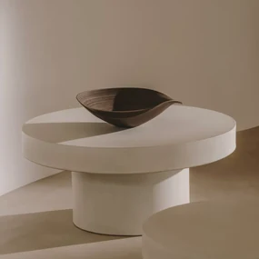 Kave Home Aiguablava Grote Salontafel Rond Cement Wit 90 Cm - 90 X 90cm.