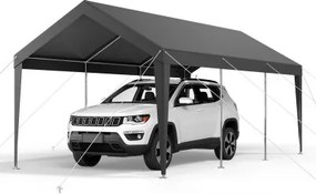 VEVOR Carport, 3,05 x 6,09 x 2,87 m Autohoes, Draagbare Tentgarage, Gegalvaniseerde Autooverkapping, Garagetent UV-bestendig, Bescherming voor Alle Seizoenen, Opslagruimte, Ideaal voor Auto, Boot, Motor