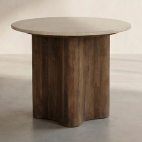 Ronde Botticino Bijzettafel - 50 X 50cm.