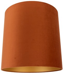 Stoffen lampenkap oranje met gouden binnenkant 40/40/40 Modern cilinder / rond rond