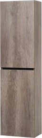 Ben Limara Hoge kast links 45x29x165 cm Nebraska Eiken/Mat Zwart