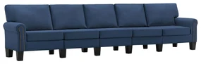 vidaXL Vijfzitsbank stof blauw