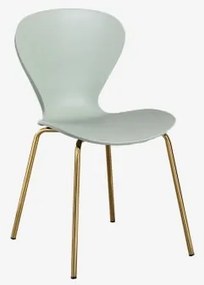 Stapelbare Eetkamerstoelen Set Van 2 Uit Goud & Polypropyleen Celadon - Sklum