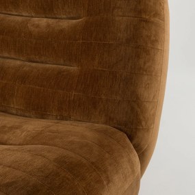 Dutchbone Wyatt Lounge Fauteuil Velours Cognac