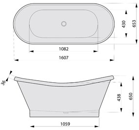 Polysan Oxford vrijstaand bad wit 160x65cm