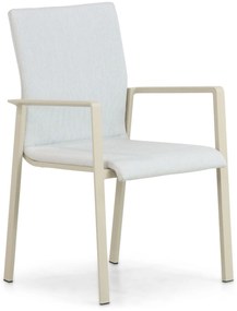 Tuinstoel stapelbaar Aluminium/textileen Taupe-naturel-bruin Lifestyle Garden Furniture Rome