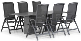 Tuinset 6 personen 220 cm Aluminium/textileen Grijs Lifestyle Garden Furniture Tirana/Graniet