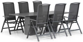 Tuinset 6 personen 220 cm Aluminium/textileen Grijs Lifestyle Garden Furniture Tirana/Graniet