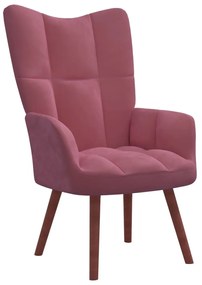 vidaXL Relaxstoel fluweel roze