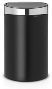 Brabantia Touch Bin Afvalemmer - 40 liter - kunststof binnenemmer - matt black - matt steel fingerprint proof 114847