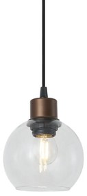 Moderne hanglamp brons met helder glas voor railsysteem 1-fase - Iconic Lava