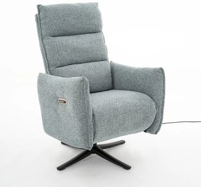 Elektrische Relaxfauteuil Stof Lichtblauw