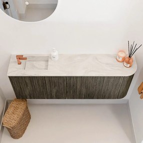 Mondiaz Joya DLux 110cm toiletmeubel ronding rechts shadow met wastafel faye links 1 kraangat ostra