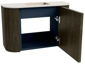 Mondiaz Joya DLux 65cm toiletmeubel ronding links/rechts shadow met wastafel faye midden zonder kraangat meli