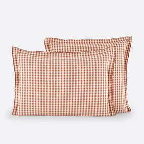 Kussensloop seersucker katoen, Cottage caramel