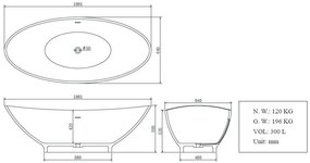 Mueller Bowl 2 Solid Surface vrijstaand ligbad 186,5x84x59,5cm