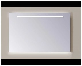 Sanicare Q-mirrors spiegel zonder omlijsting / PP geslepen 75 cm. horizontale strook + Ambi licht onder warm white leds