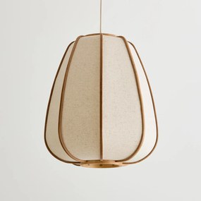 Hanglamp, van linnen en bamboe, diameter 32 cm, ANARA