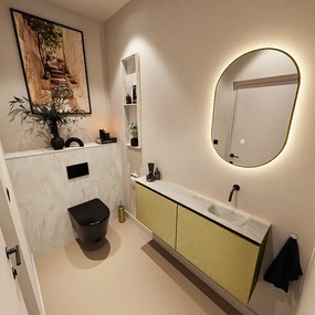 Mondiaz Ture DLux toiletmeubel 120cm oro met wastafel ostra rechts zonder kraangat