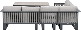 Garden Impressions Gabon - Brugge lounge dining set 5-delig - donker grijs