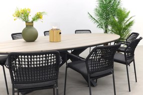 Taste Barista - Antraciet / GI Edison 280x140 cm. tafel - ovale tuinset