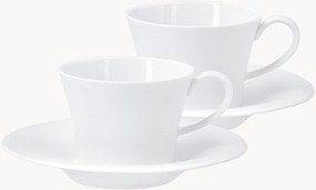 Handgemaakte porseleinen espressokopjes Berlin met schoteltjes, 4-delig